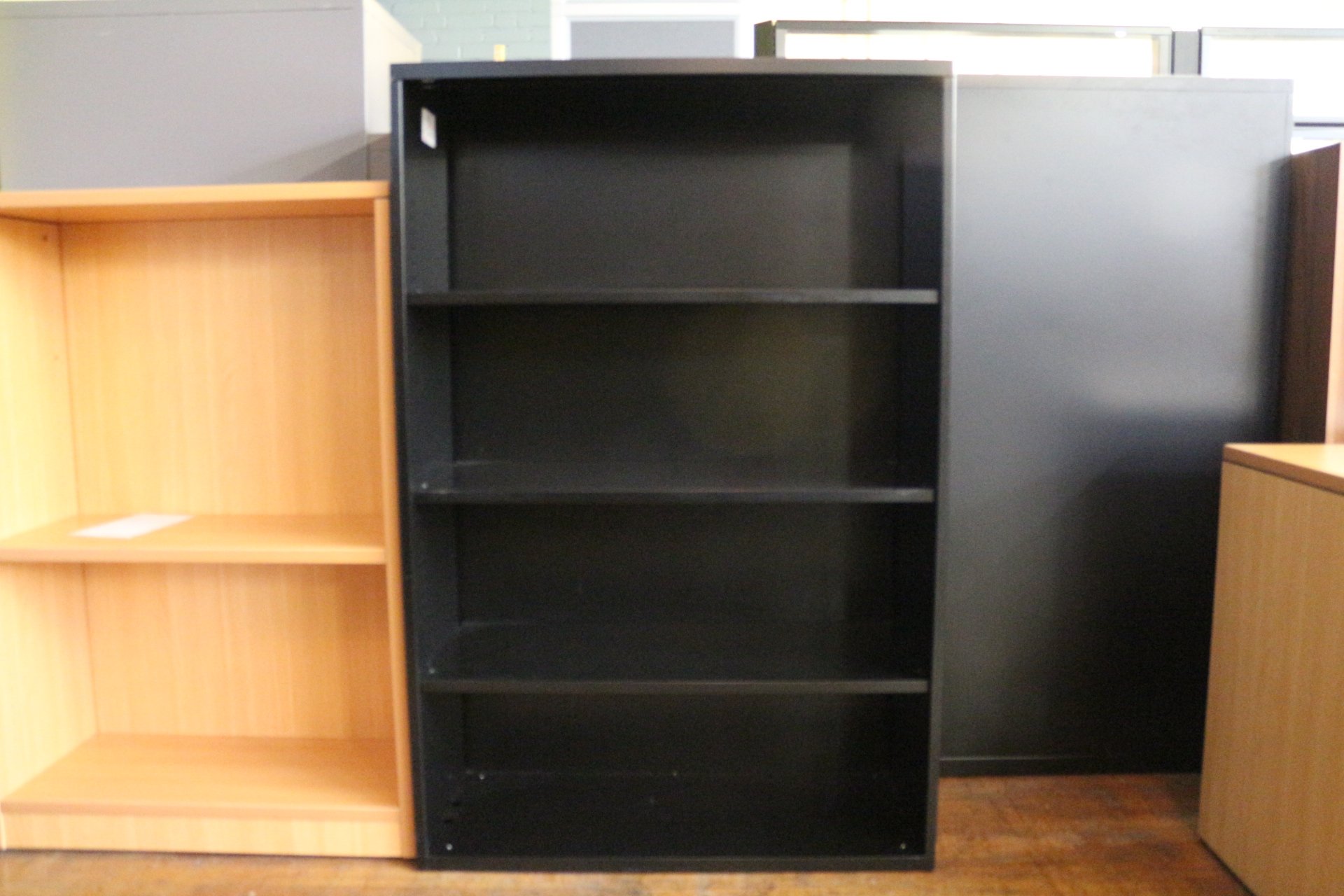 KI Black Metal Bookcase