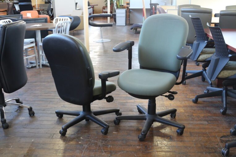 Steelcase Drive Sage and Black Task Chairs