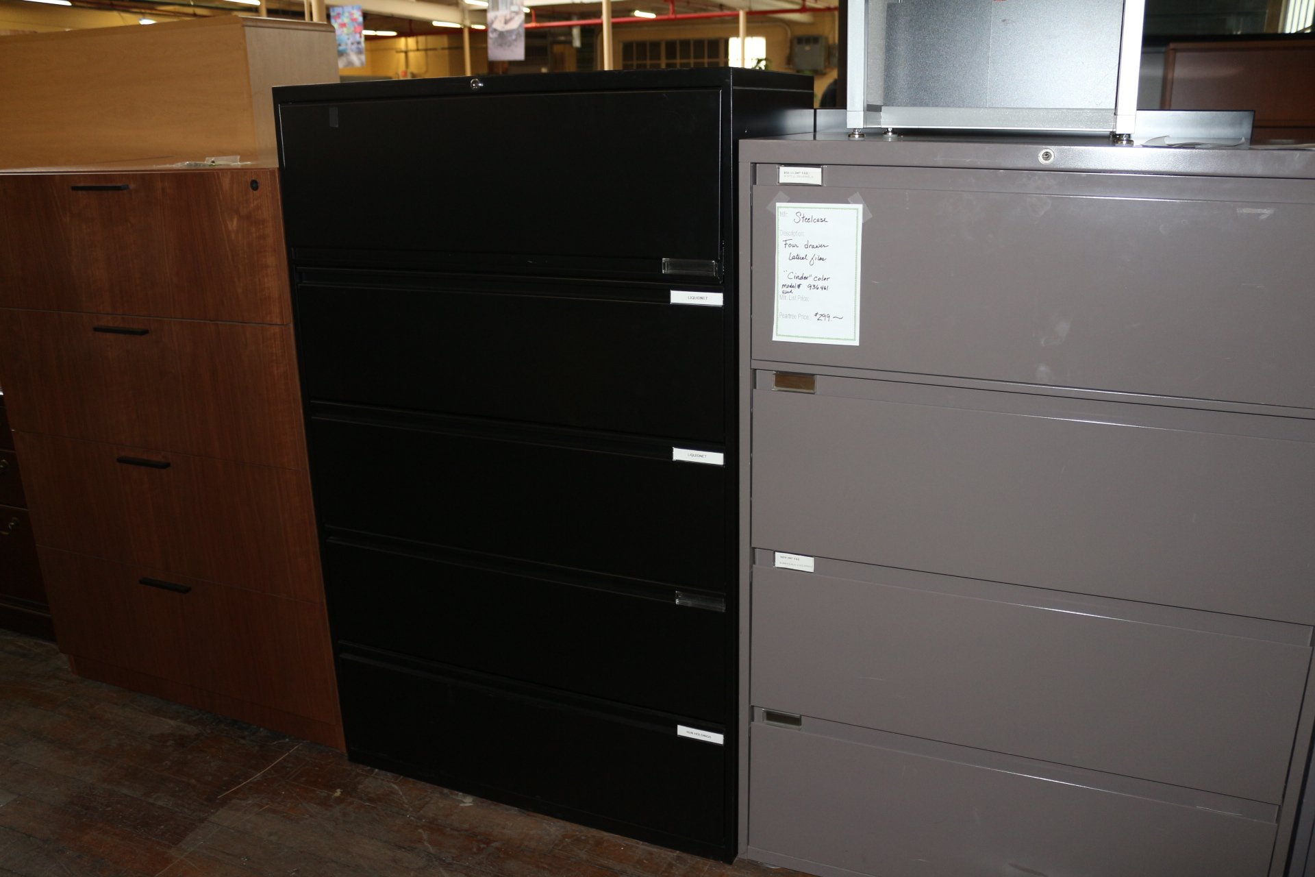 Steelcase 9000 Black 36″ 4-Drawer File Cabinet