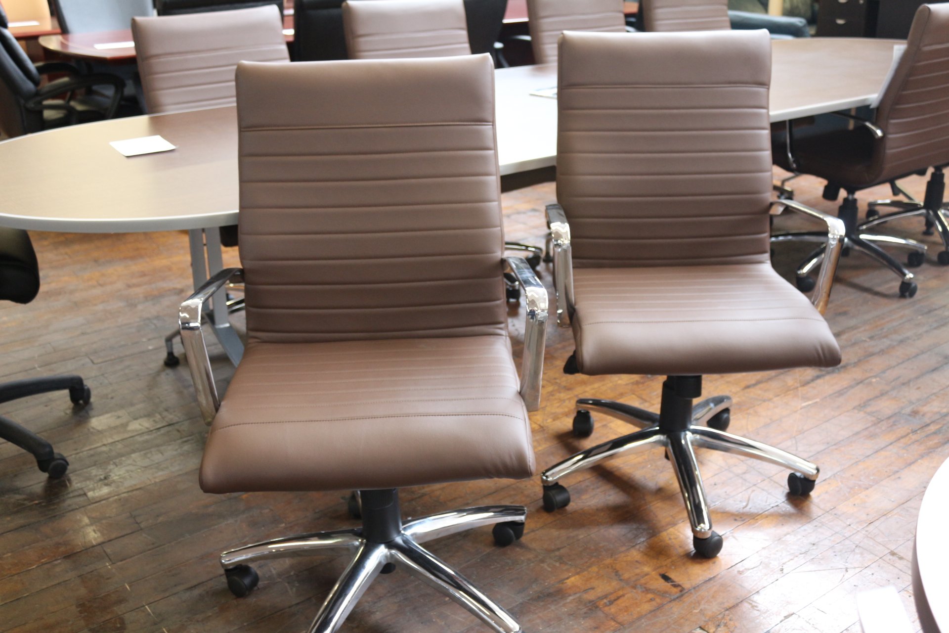 OTG Chocolate Brown Bonded Leather Conference Chairs