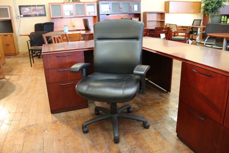 Stylex Black Leather Chairs