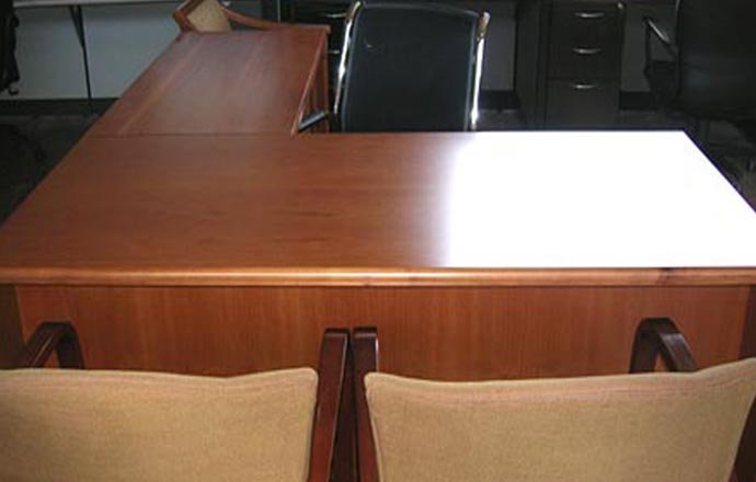 Baldwin Cherry 30×66 executive L desk