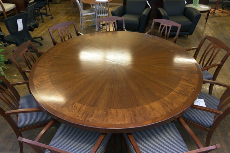 Custom One of a Kind  Mahogany Round 7′ Diameter Conference Table