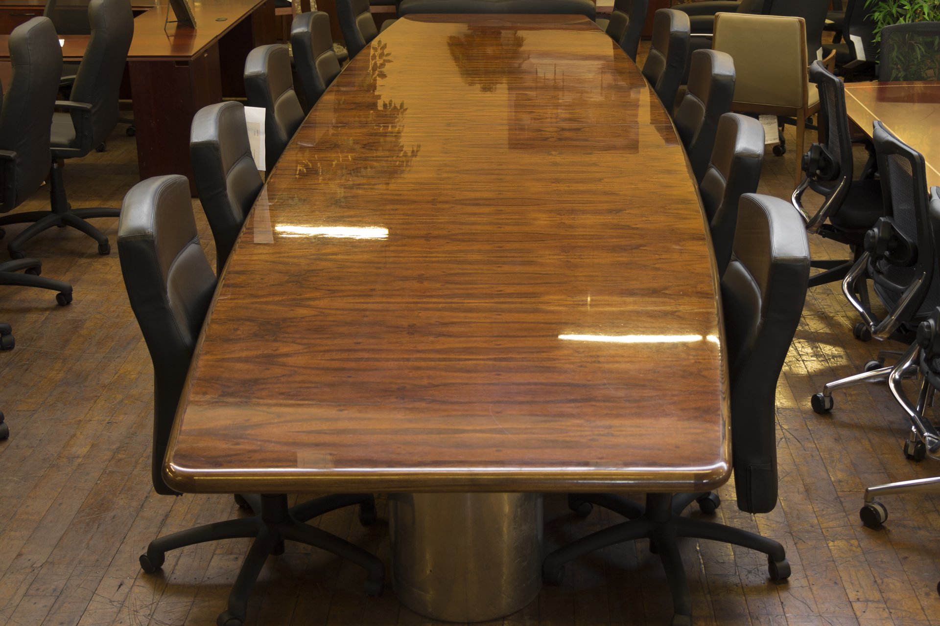 AMAZING Custom Mid-Century Vintage 19′ Rosewood Conference Table