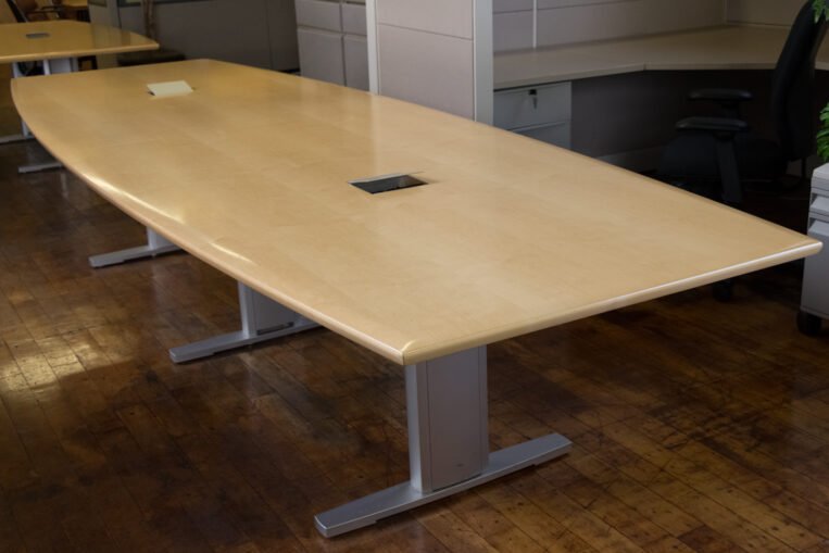 12' Nienkamper Maple Conference Table with TeleData Forums