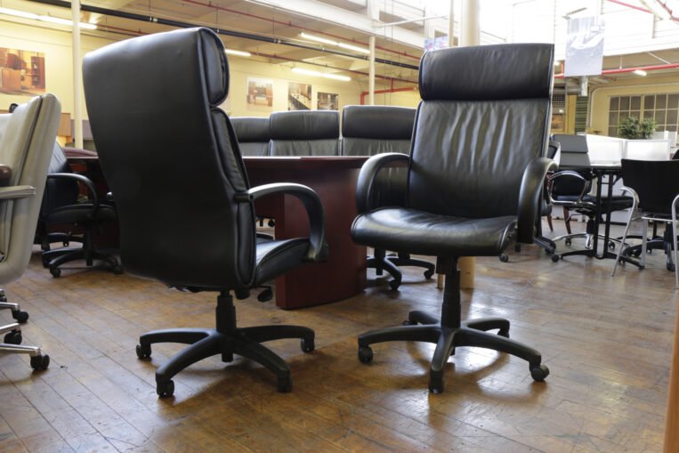 Steelcase Turnstone High Back Leather Chairs (Used)