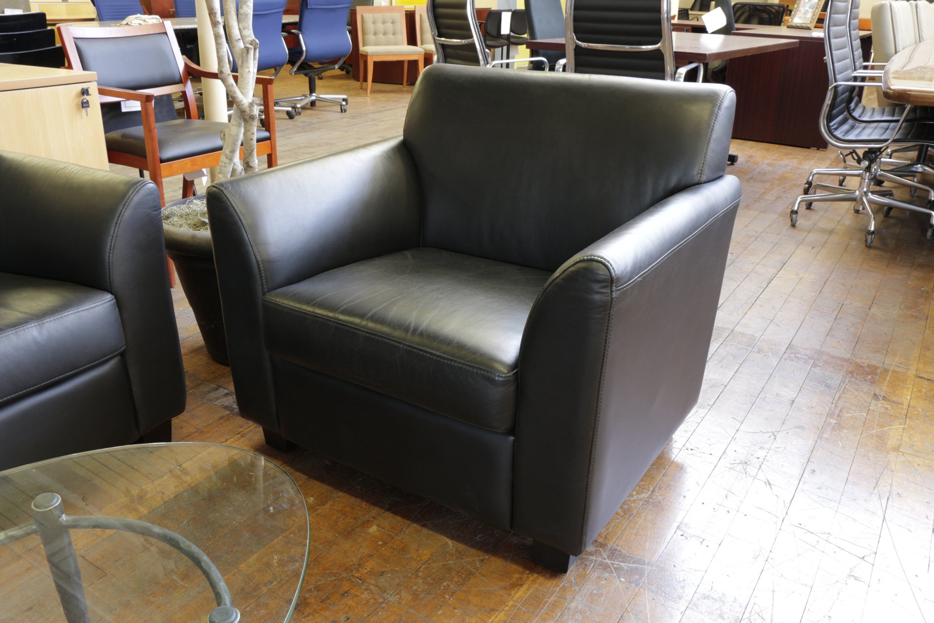 Black Leather Club Chairs