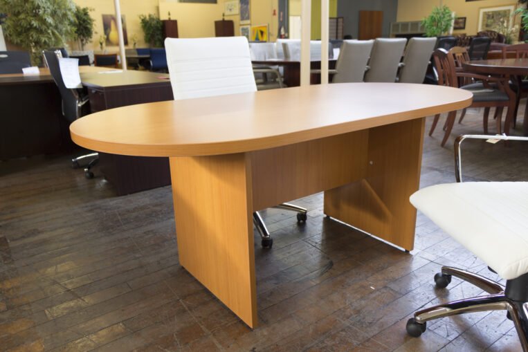 6' x 3' Maple Laminate Racetrack Meeting Tables