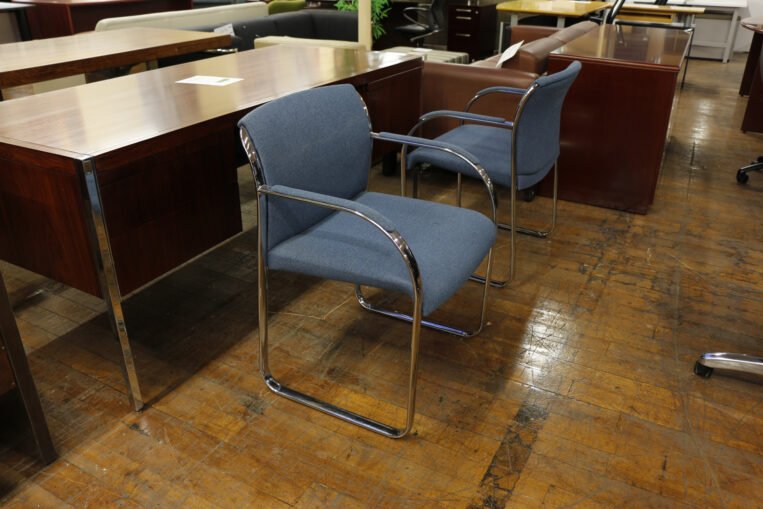Steelcase 'Snodgrass' Chrome Frame Side Chairs