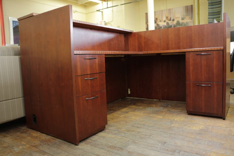 National Cherry L-Shaped Reception Desk