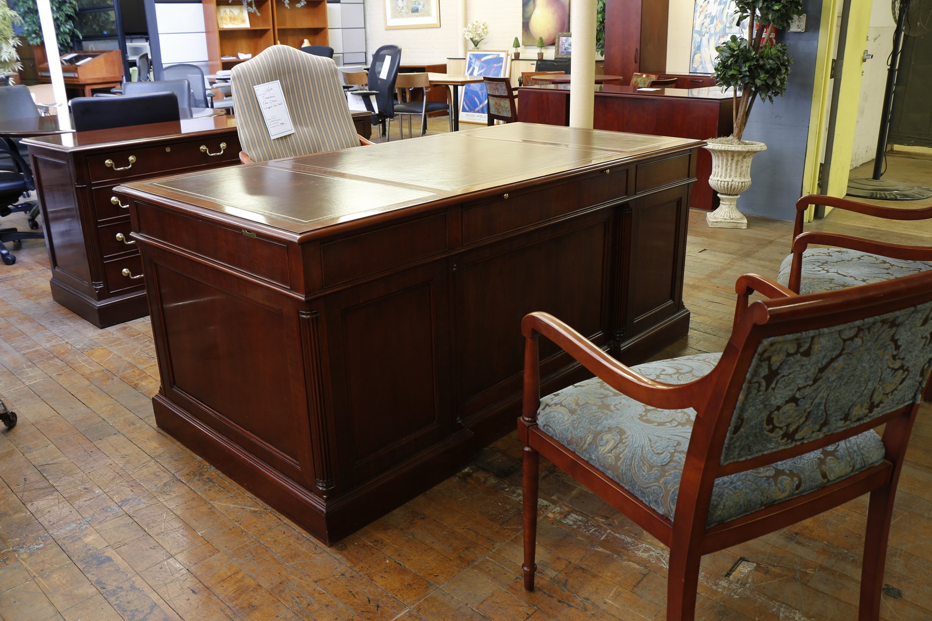 Councill George III Mahogany Executive Desk & Credenza Suite