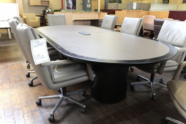Wall Goldfinger Racetrack Leather Top Conference Tables in 4 Sizes