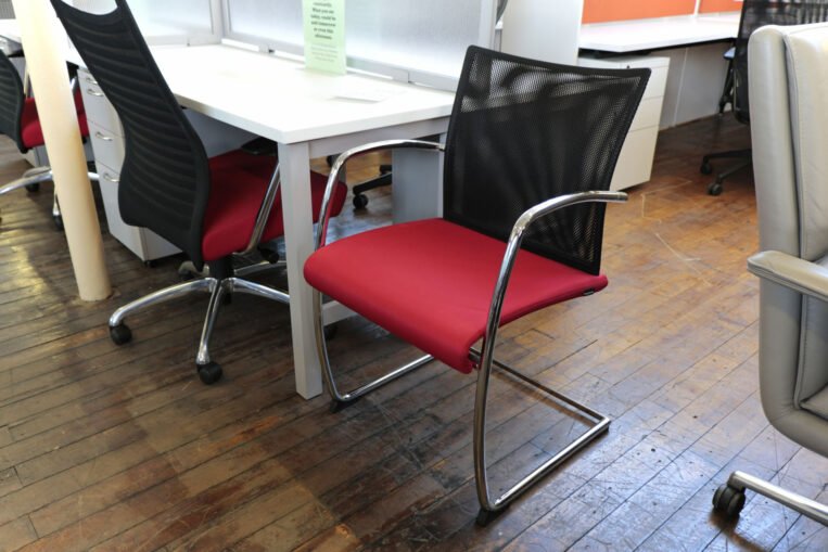 Dauphin Visita Red & Black Mesh Back Guest Chairs