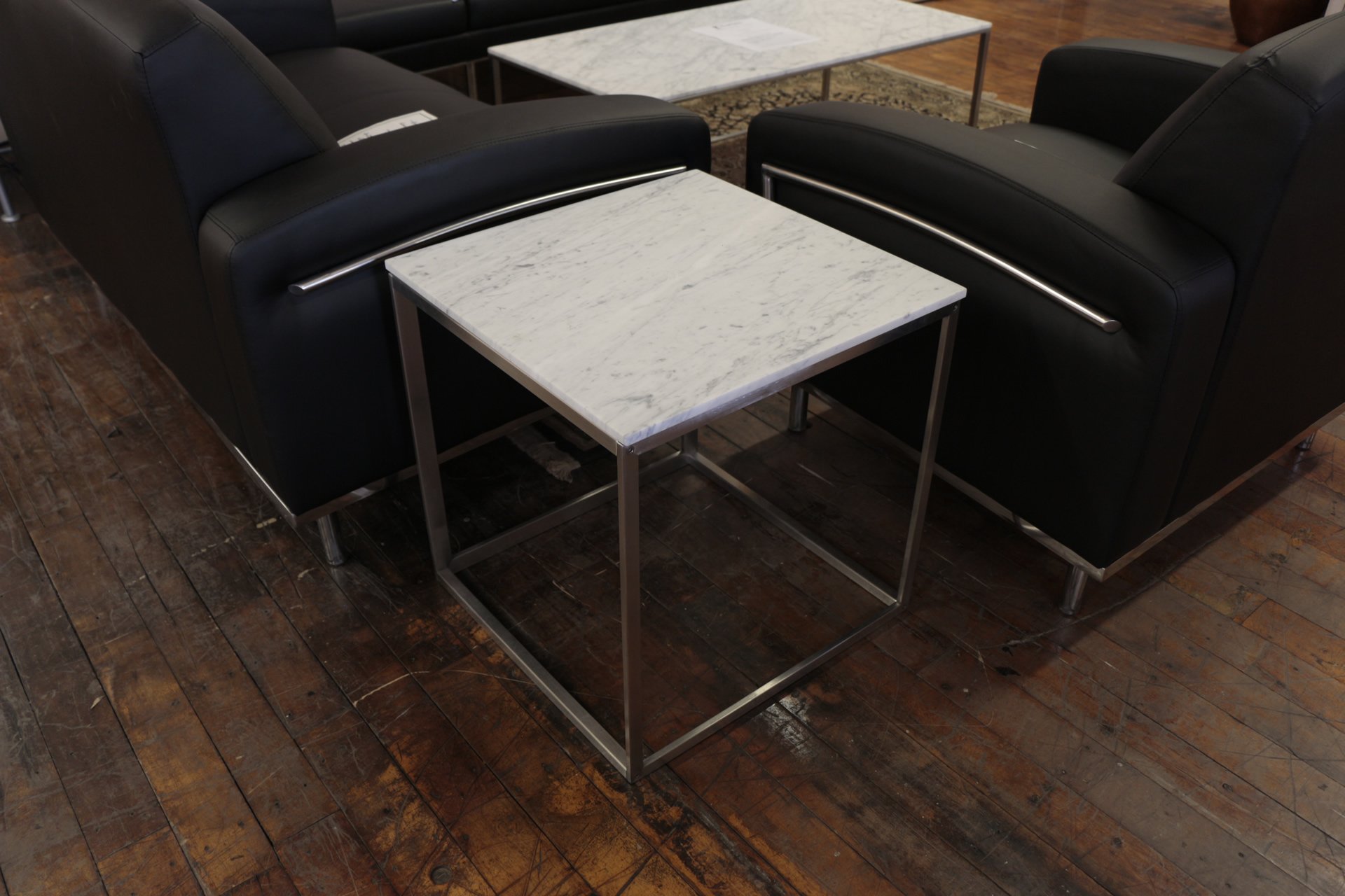 Marble Top Chrome Side Tables