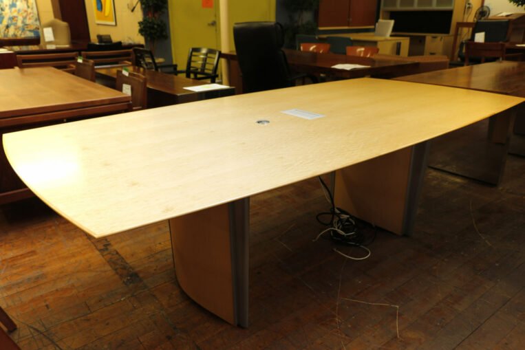 Nucraft Saber 8' Boat Shaped Maple Conference Table