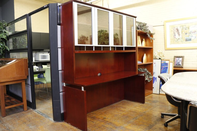 Mayline Napoli Mahogany Credenza & Overhead Hutch