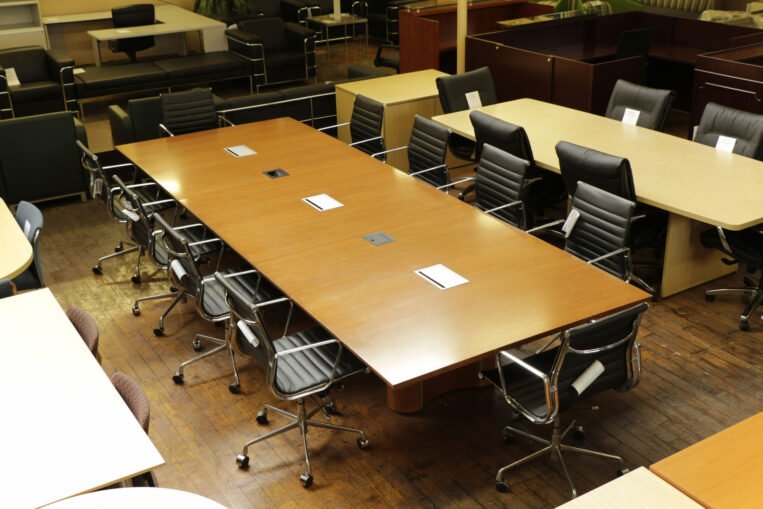 Knoll Propeller Cherry 14' x 5' Conference Table with TeleData