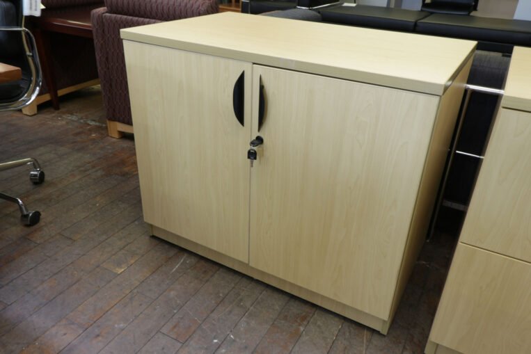 Warren Series 36" Laminate Maple Storage Cabinet