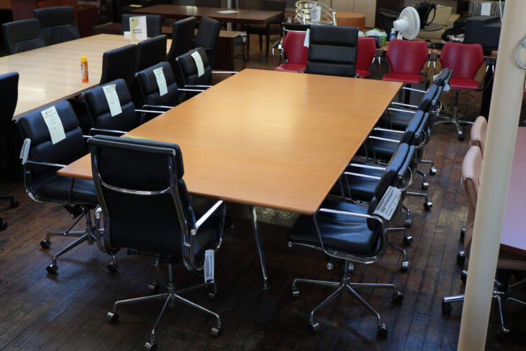 10' x 5' Bernhardt Parallax Conference Table Anigre & Chrome Base