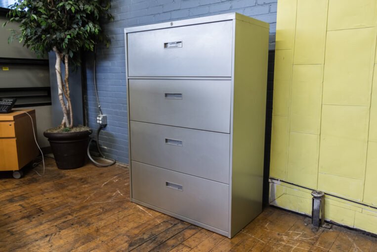 Steelcase Silver 4-Drawer Lateral File Cabinets