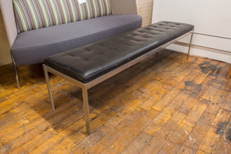 Modern Black Leather Benches
