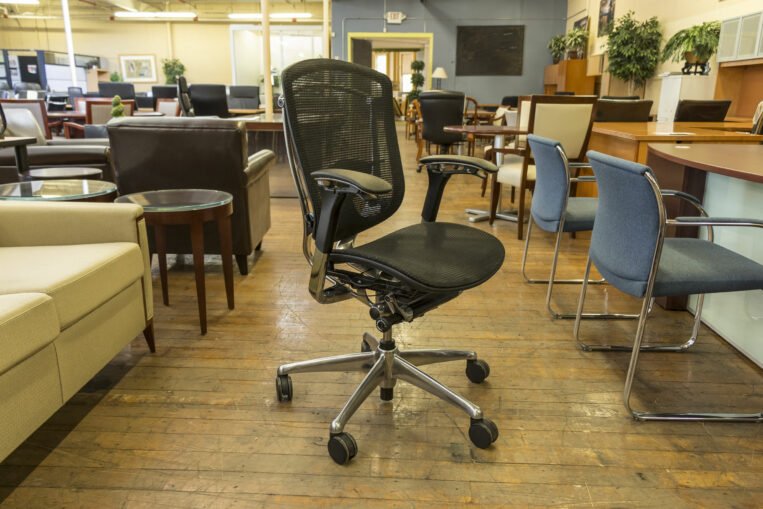 Teknion Contessa Black Mesh-Back Task Chairs