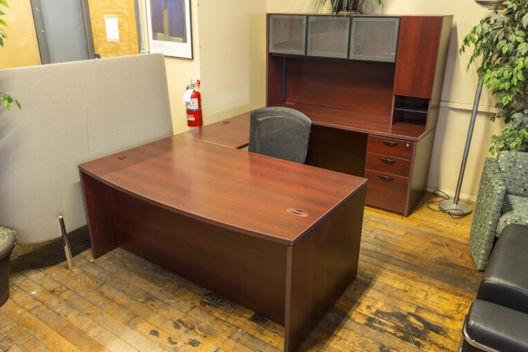 Teknion Red Cherry Laminate U-Shaped Desks