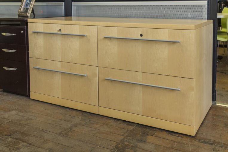 Maple 4 Drawer Lateral File Credenzas