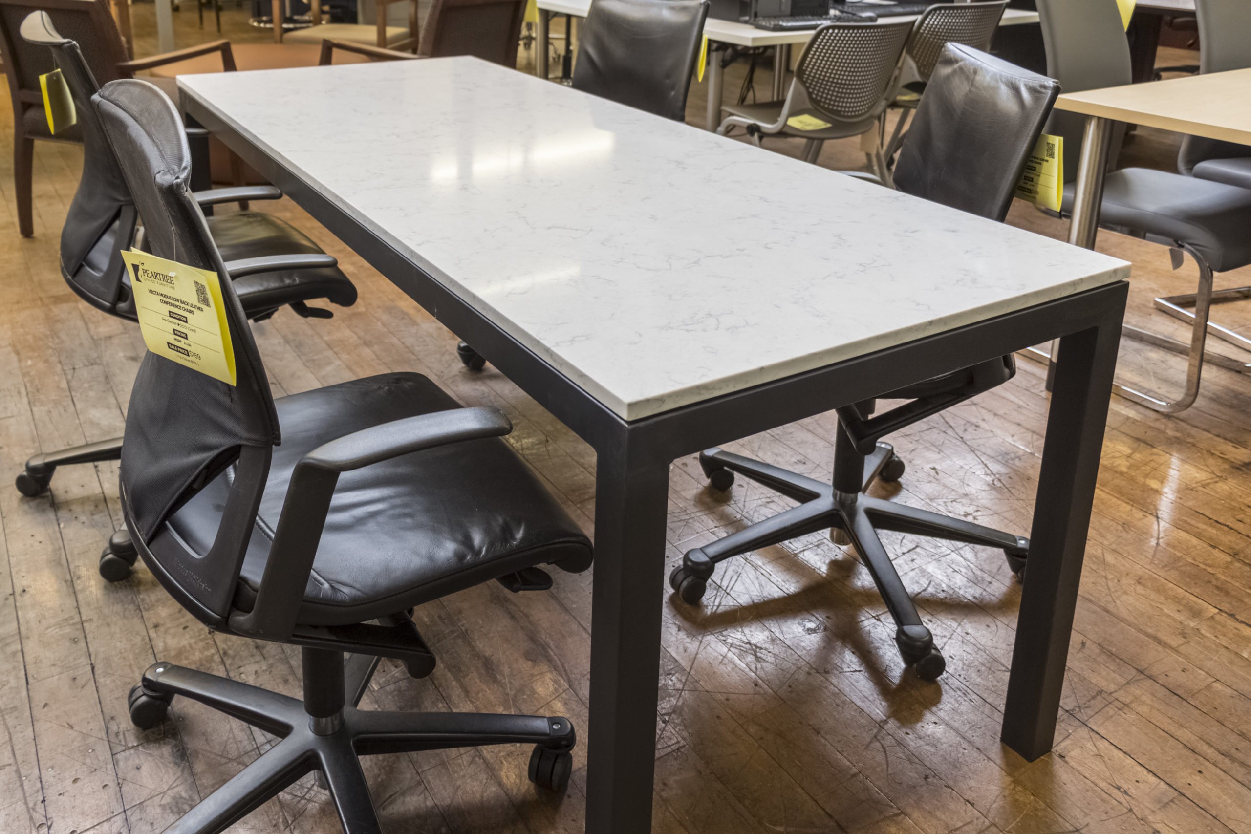 Custom 6′ Quartz Table • Peartree Office Furniture