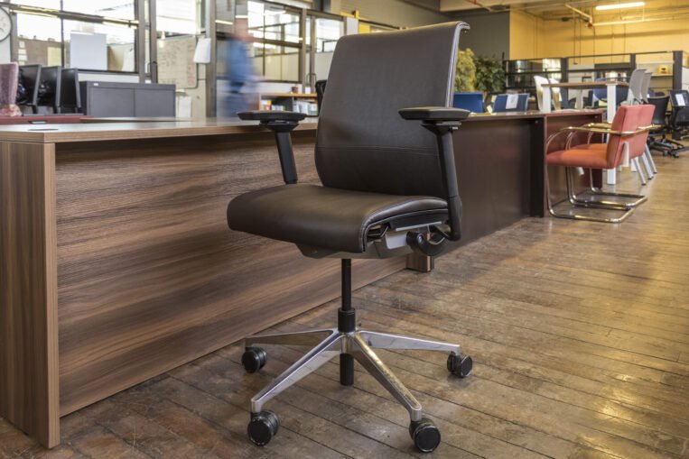 Steelcase Think V1 Chairs in Brown Leather