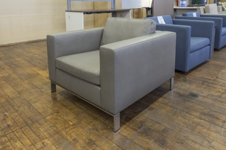 Walter Knoll Foster 503 Slate Leather Lounge Chairs