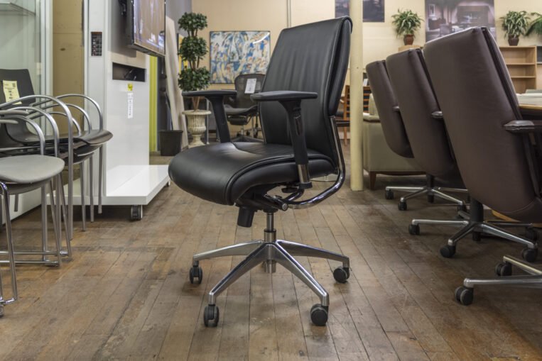 Turnstone Black Leather & Chrome Executive Chairs