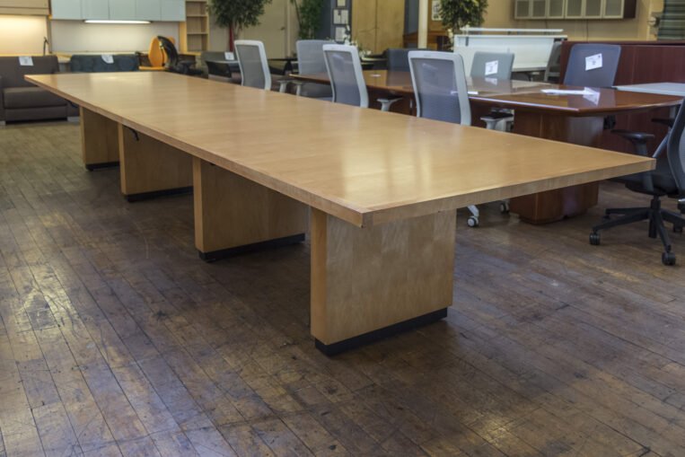Steelcase 16′ Rectangular Maple Conference Table
