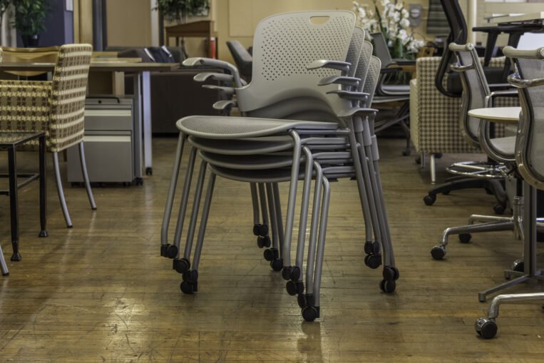 Herman Miller Caper Stacking Chairs with Casters