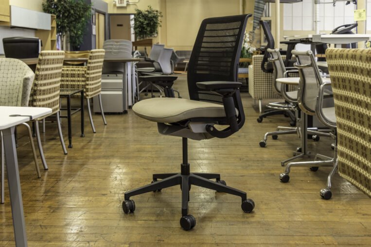 Steelcase Think V2 Chairs in Beige & Black