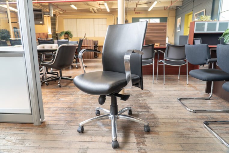 Compel Maxim LT Black Leather Conference Chairs