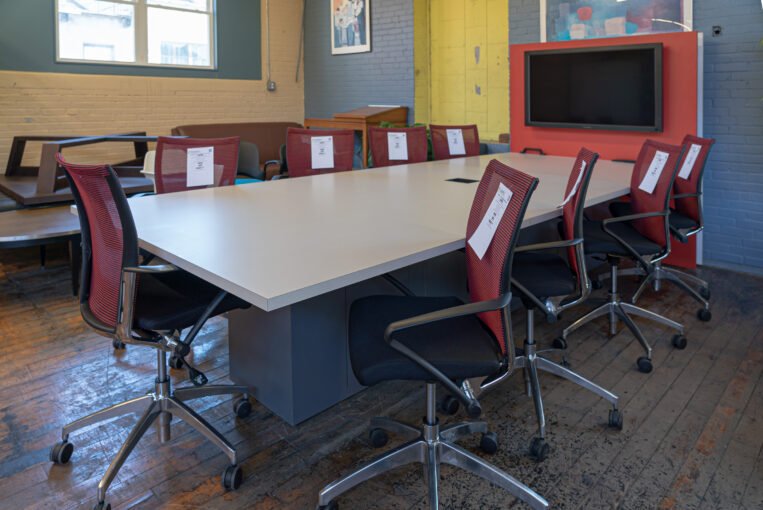 Haworth 12′ Teleconference Table with VESA Screen Mount
